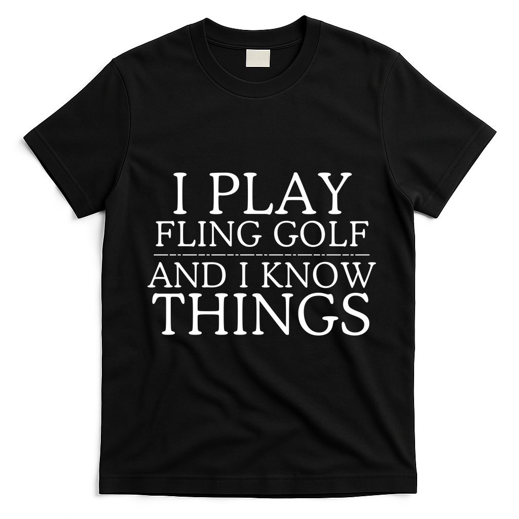 Introverted But Willing To Discuss Fling Golf Retro Fling Golf Funny Fling Golf T-Shirt - Black