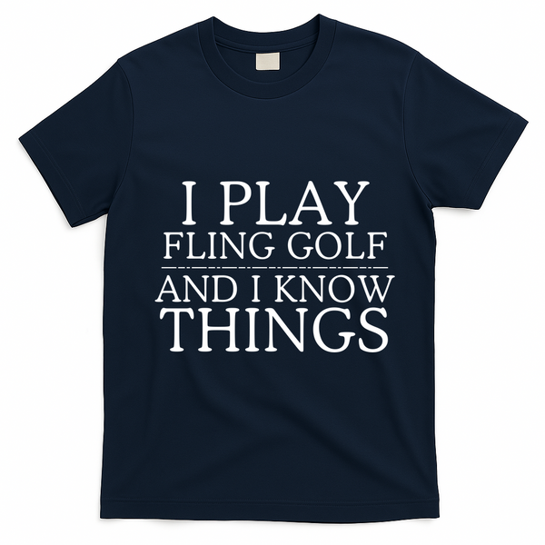 Introverted But Willing To Discuss Fling Golf Retro Fling Golf Funny Fling Golf T-Shirt - Navy Blue