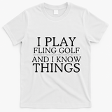 Introverted But Willing To Discuss Fling Golf Retro Fling Golf Funny Fling Golf T-Shirt - White
