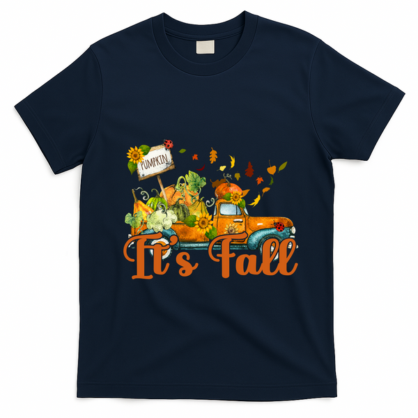 Its Fall Pumpkin Vintage Truck T-Shirt - Navy Blue