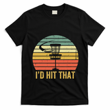 ID Hit That Funny Disc Golf Vintage Frisbee Disc Sport T-Shirt - Black