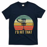 ID Hit That Funny Disc Golf Vintage Frisbee Disc Sport T-Shirt - Navy Blue