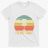 ID Hit That Funny Disc Golf Vintage Frisbee Disc Sport T-Shirt - White
