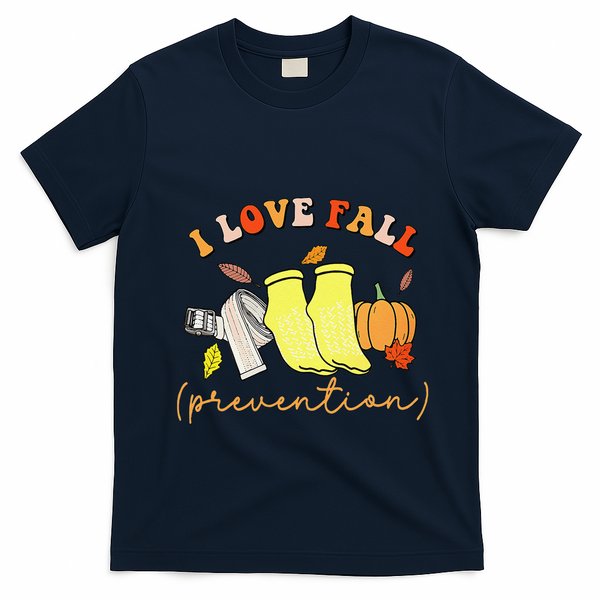 I Love Fall Gift T-Shirt - Navy Blue