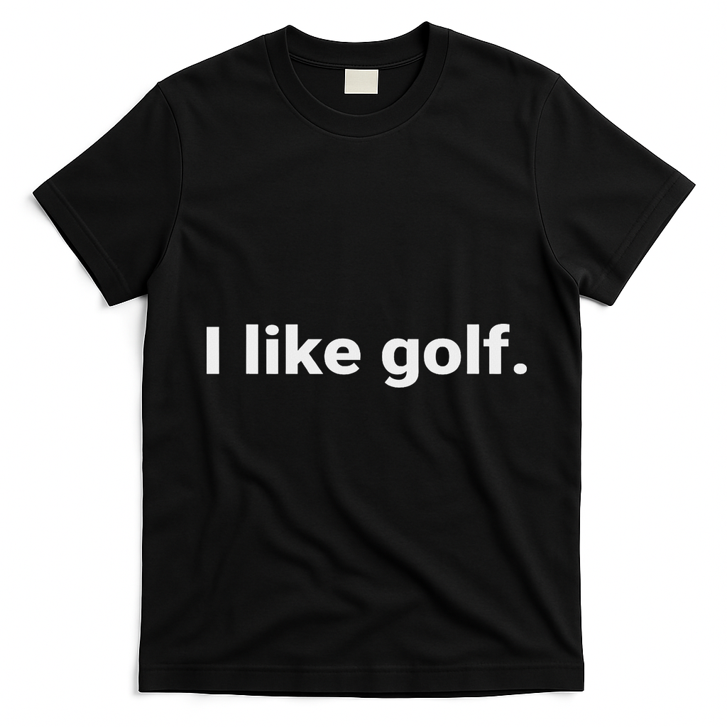 I Like Golf. Minimalism Fun  T-Shirt - Black
