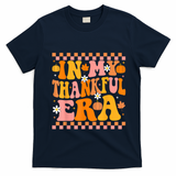 In My Thankful Era Fall Pumpkin Autumn Groovy Thanksgiving T-Shirt - Navy Blue
