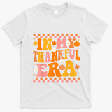 In My Thankful Era Fall Pumpkin Autumn Groovy Thanksgiving T-Shirt - White
