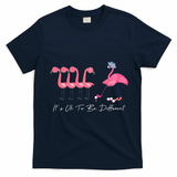 It's Ok To Be Different Funny Flamingo Golf Lover T-Shirt - Navy Blue
