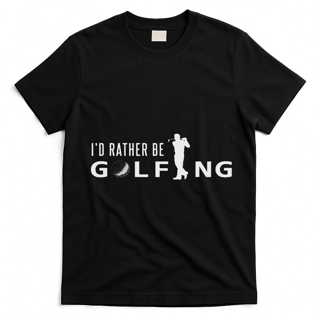 I'd Rather Be Golfing For Golfer Funny Golf T-Shirt - Black