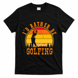 Id Rather Be Golfing Vintage Retro Style Golf Lovers Cute Gift T-Shirt - Black