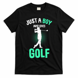 Just A Boy Who Loves Golf T-Shirt - Black