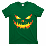Jack O Lantern Face Pumpkin Scary Halloween Costume Funny T-Shirt - Irish Green