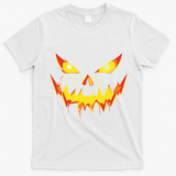 Jack O Lantern Face Pumpkin Scary Halloween Costume Funny T-Shirt - White