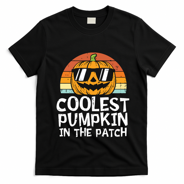 Kids Coolest Pumpkin In The Patch Boy Halloween Kids 2771 T-Shirt - Black