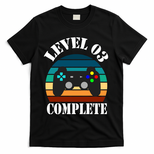 Level 3 Complete Retro Vintage/ 3rd Anniversary Gift/ 3rd Birthday Gift Level3 T-Shirt - Black