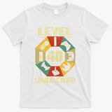 Level 40 Unlocked T Funny Video Gamer 40th Birthday T-Shirt - White