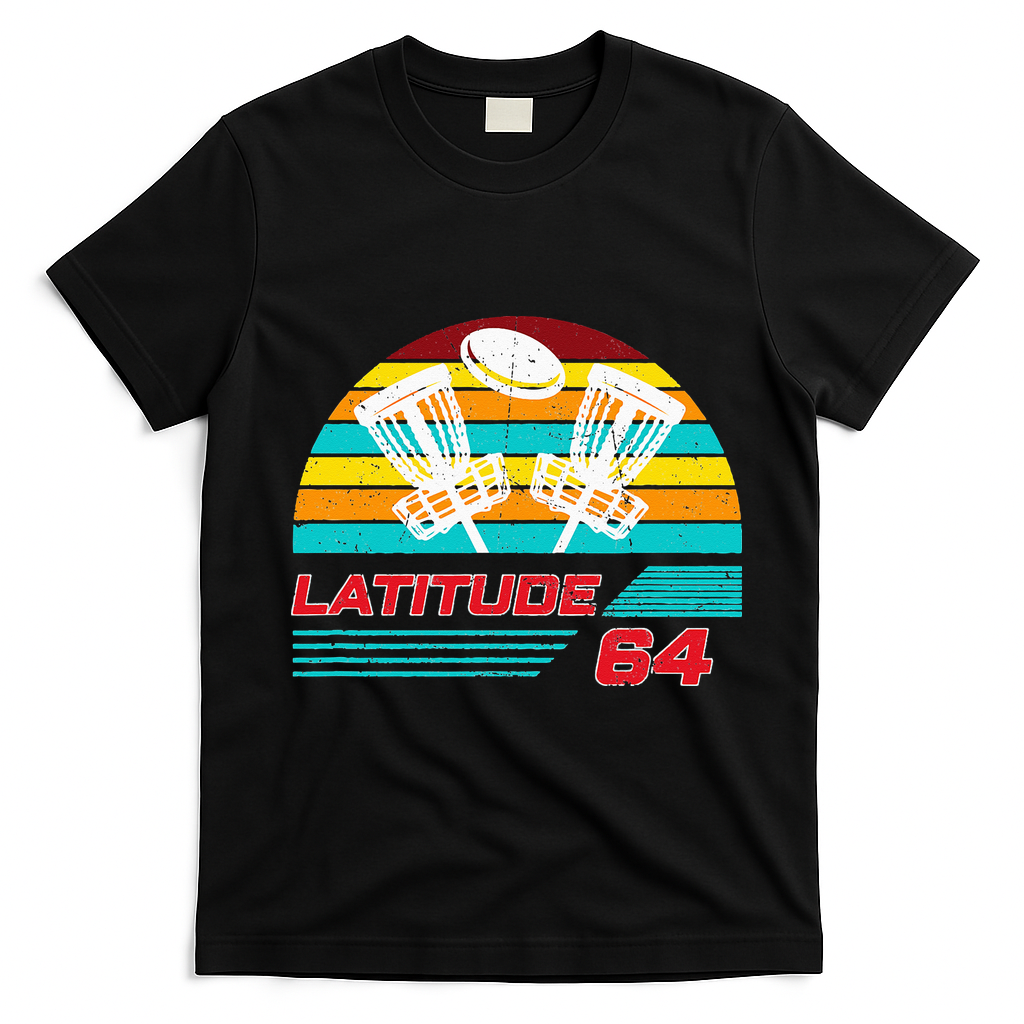 Latitude 64 Disc Golf Retro Vintage T-Shirt - Black