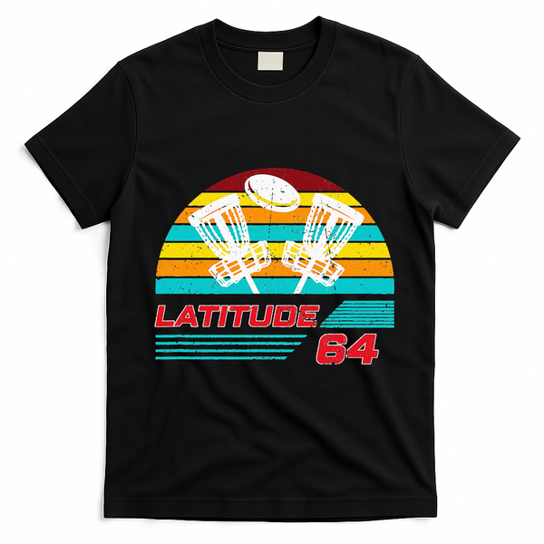 Latitude 64 Disc Golf Retro Vintage T-Shirt - Black