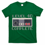 Level 40 Complete Retro Gamer 40th Birthday T-Shirt - Green