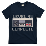 Level 40 Complete Retro Gamer 40th Birthday T-Shirt - Navy