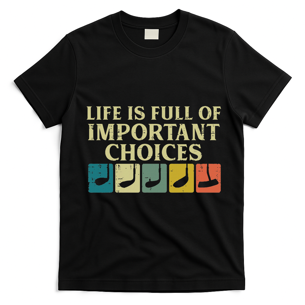 Life Full Important Choices Golf Clubs Golfing Women T-Shirt - Black