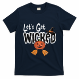 Lets Get Wicked Halloween Spooky T-Shirt - Navy Blue
