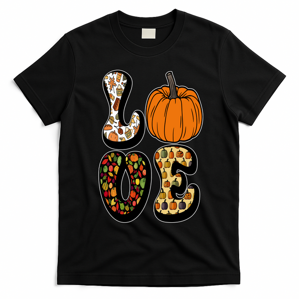 Love Halloween Pumpkin Cute T-Shirt - Black