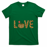 Love Leopard Pumpkin Autumn Design T-Shirt - Irish Green