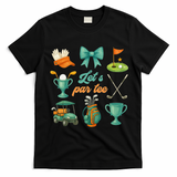 Lets Par Coquette Bow Golf Golfing Golfer Women T-Shirt - Black