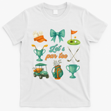 Lets Par Coquette Bow Golf Golfing Golfer Women T-Shirt - White