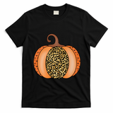 Leopard Pumpkin Fall Holiday T-Shirt - Black