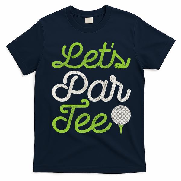 Let's Par Golf Player Golfer Dad Papa Funny T-Shirt - Navy Blue