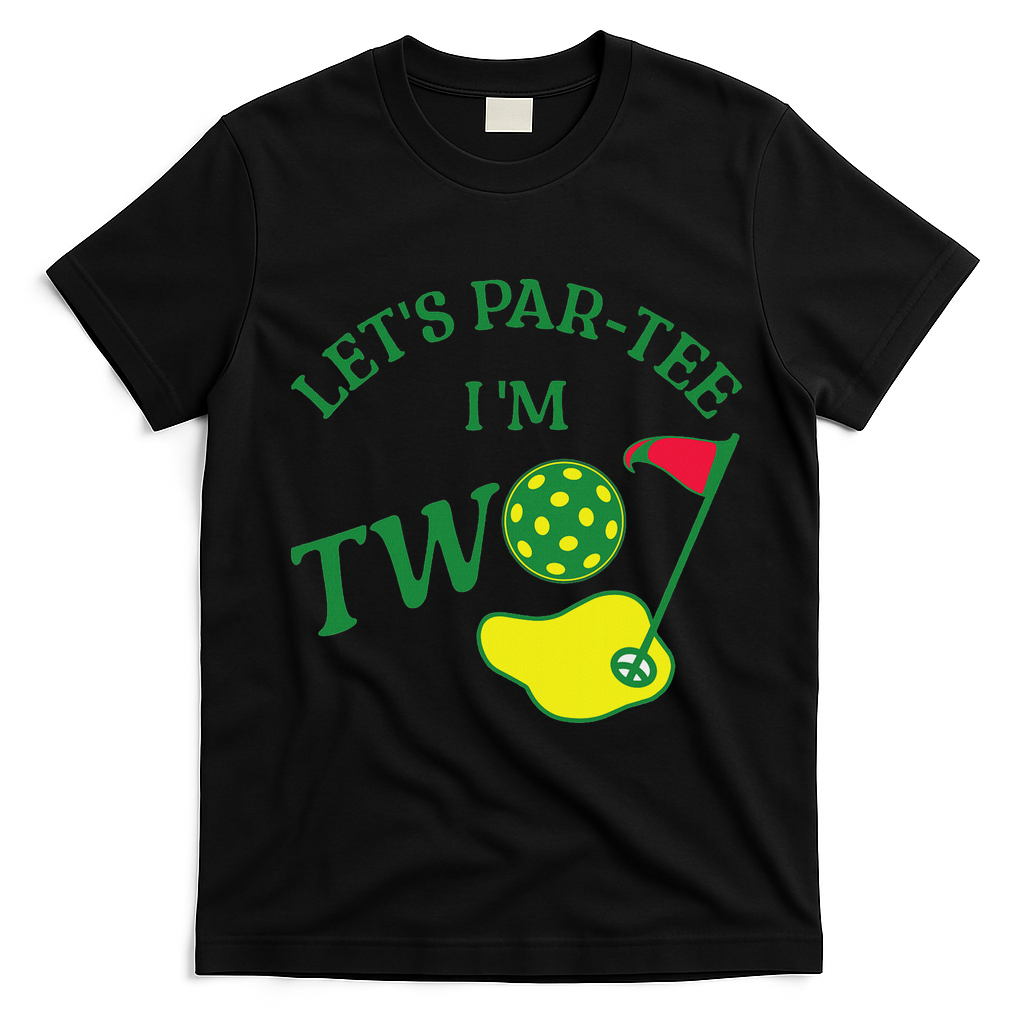 Let's Par I'm Two Golf 2nd Birthday T-Shirt - Black