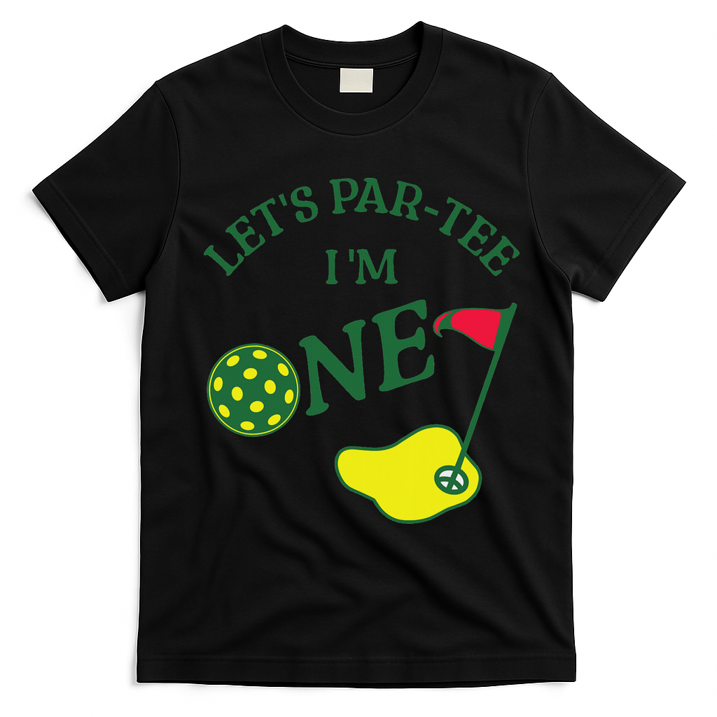 Let's Par I'm One Golf 1st Birthday T-Shirt - Black