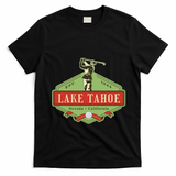Lake Tahoe California Nevada Retro Vintage Golf Themed T-Shirt - Black