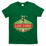 Lake Tahoe California Nevada Retro Vintage Golf Themed T-Shirt - Irish Green