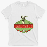 Lake Tahoe California Nevada Retro Vintage Golf Themed T-Shirt - White