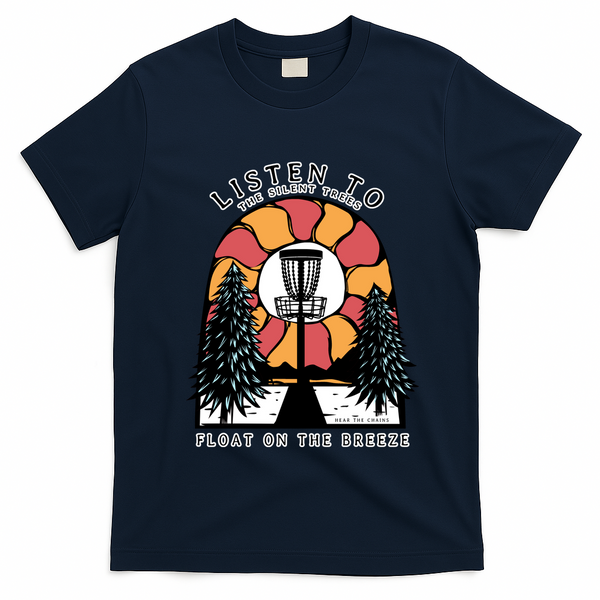 Listen To The Silent Trees Float On The Breeze T-Shirt - Navy Blue
