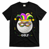 Mardi Gras Golf Costume Mardi Gras Jester Hat Golf Lover T-Shirt - Black