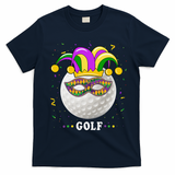 Mardi Gras Golf Costume Mardi Gras Jester Hat Golf Lover T-Shirt - Navy Blue