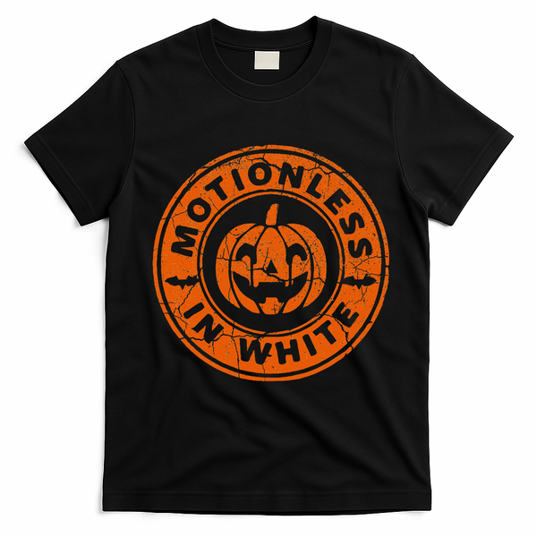 Motionlesses In White Pumpkin Scary Halloween Vintage T-Shirt - Black