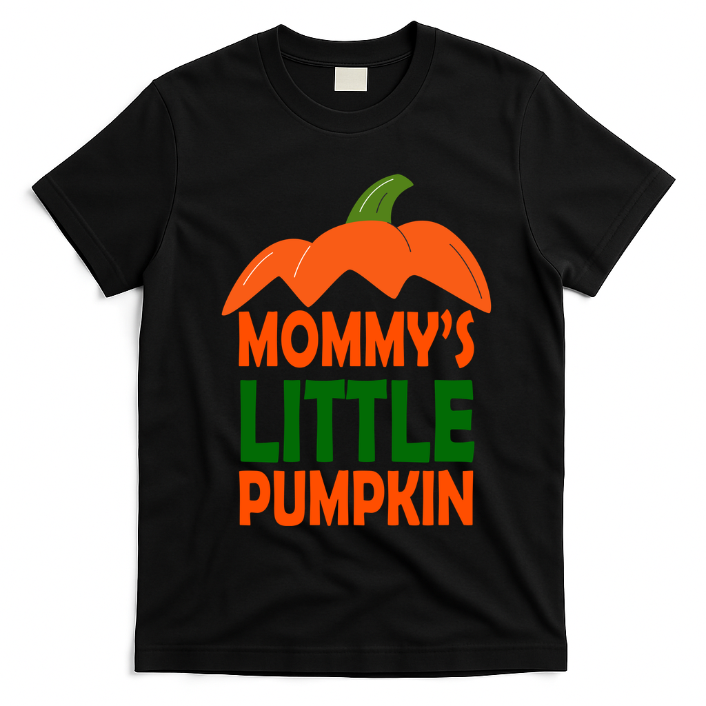 Mommys Little Pumpkin Halloween Cute T-Shirt - Black