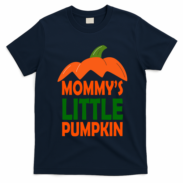 Mommys Little Pumpkin Halloween Cute T-Shirt - Navy Blue