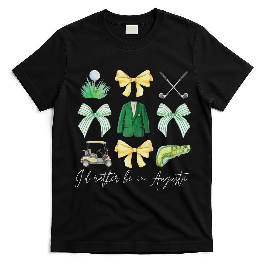 Master Let's Par Golf Tournament Coquette Bow Women T-Shirt - Black