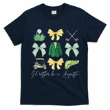 Master Let's Par Golf Tournament Coquette Bow Women T-Shirt - Navy Blue