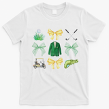 Master Let's Par Golf Tournament Coquette Bow Women T-Shirt - White