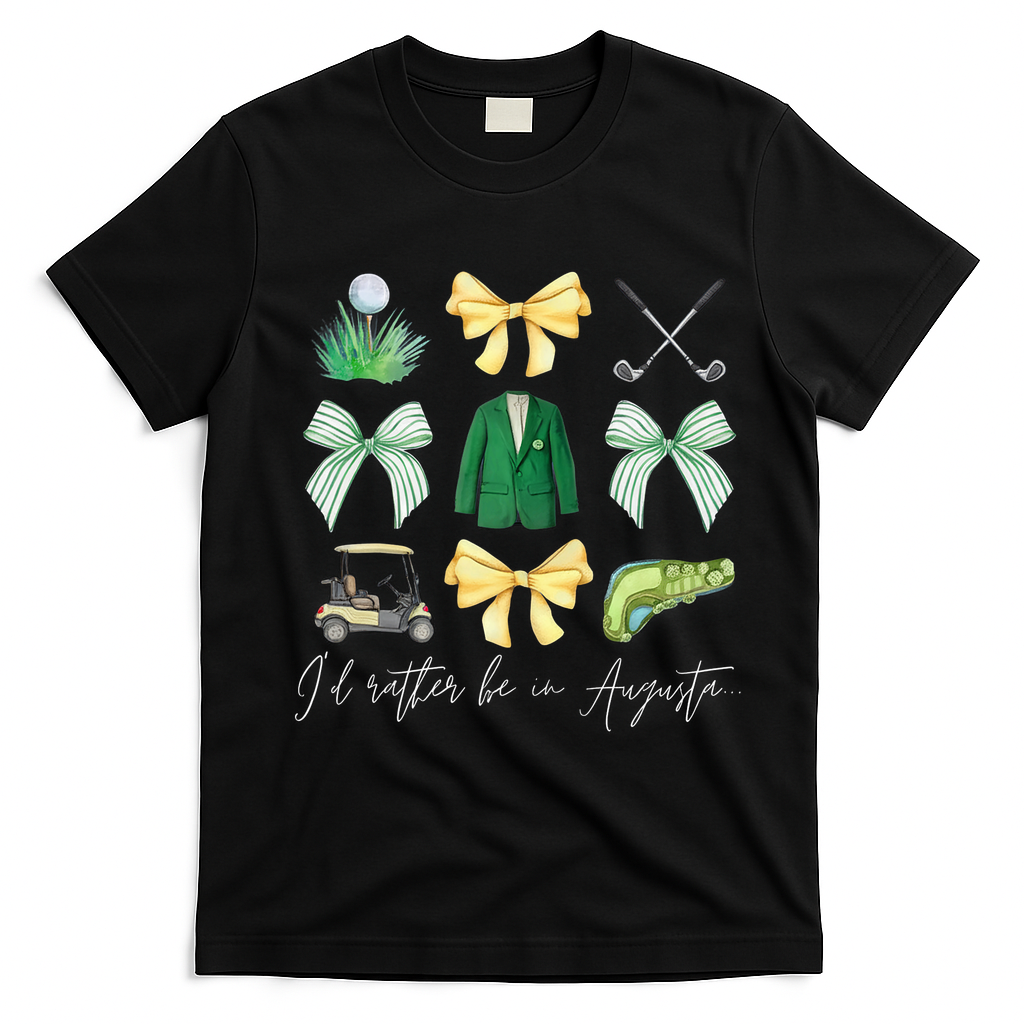 Master Let's Partee Golf Tournament Coquette Bow T-Shirt - Black