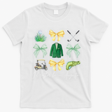 Master Let's Partee Golf Tournament Coquette Bow T-Shirt - White