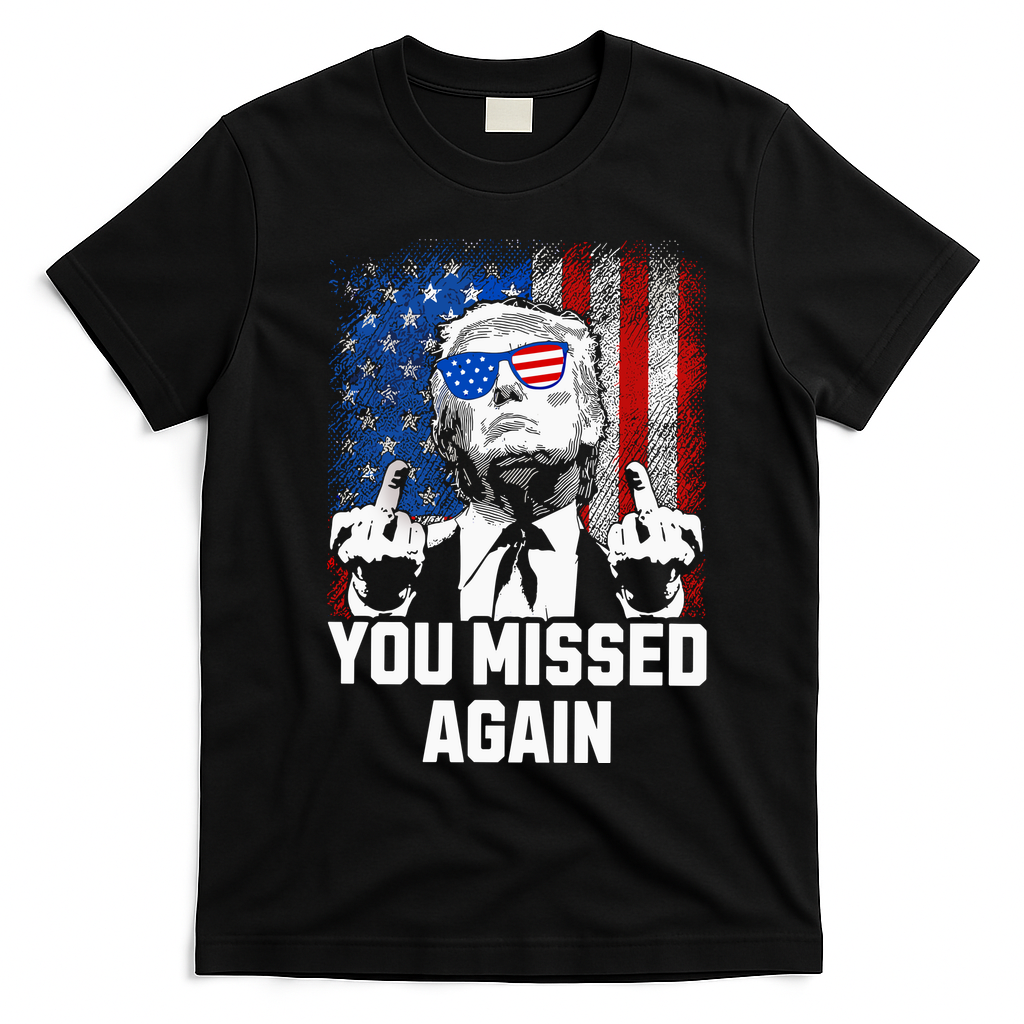 Missed Me Again Trump Golfing Second Assassination Attempt T-Shirt - Black
