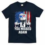 Missed Me Again Trump Golfing Second Assassination Attempt T-Shirt - Navy Blue